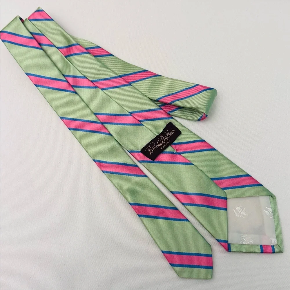 Brooks Brothers Green and Pink Kids Tie